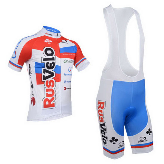 2013 Maillot Rusvelo Tirantes Mangas Cortas Blanco Y Rojo (2)